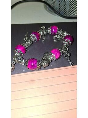 Pink charm bracelet